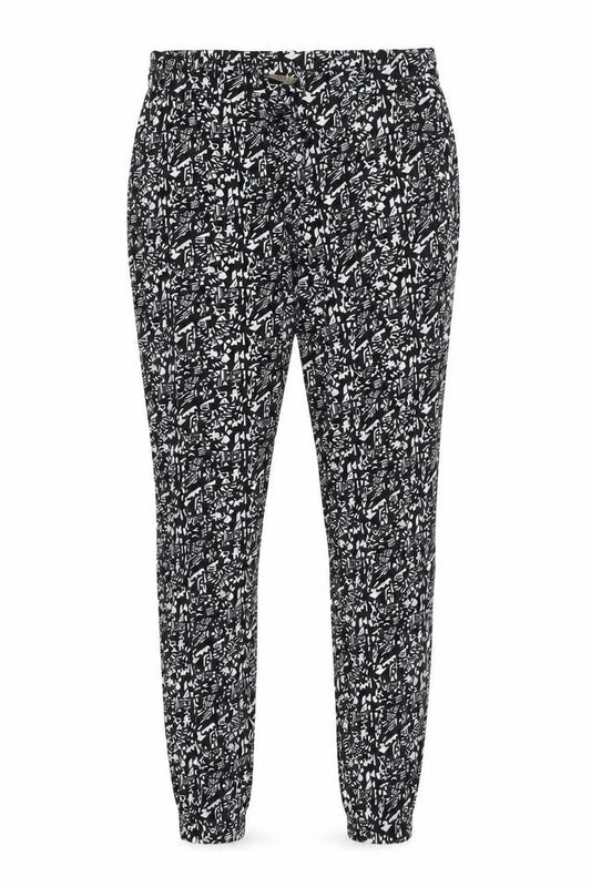 Atmosphere Womens Black Geometric  Jogger Trousers Size 6 L28 in