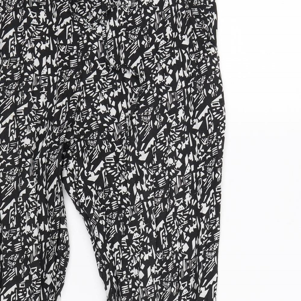 Atmosphere Womens Black Geometric  Jogger Trousers Size 6 L28 in
