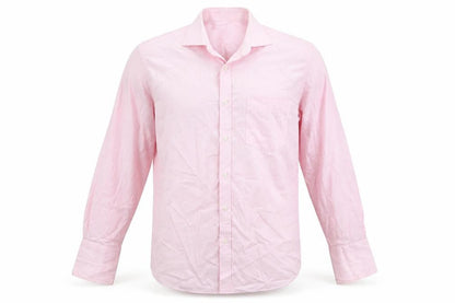 Front view of Next men’s pink check button-up, size 15