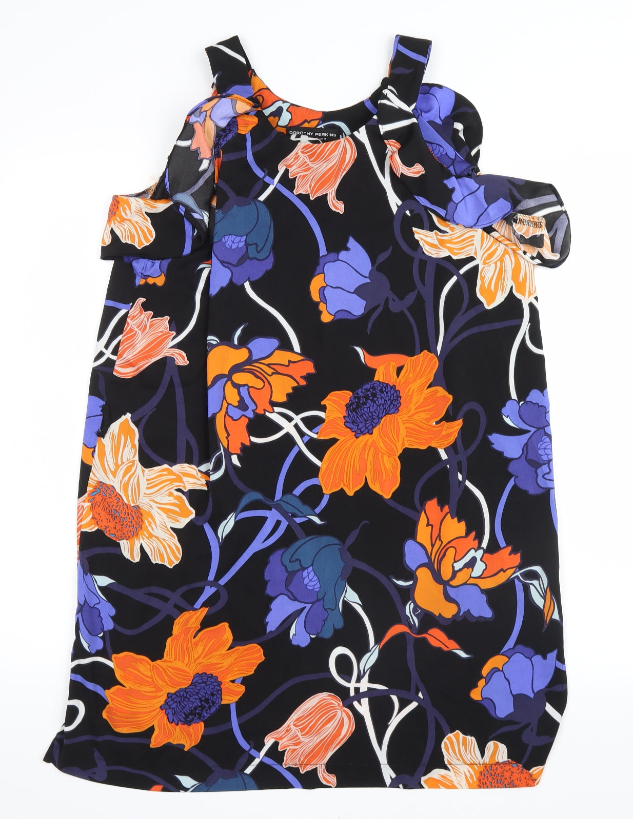 Dorothy Perkins Womens Black Floral  Basic Tank Size 14