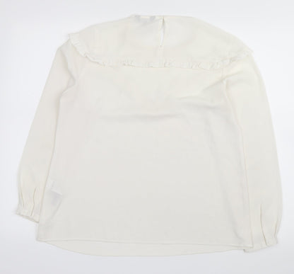 Back view of New Look women’s white basic blouse, size UK 10