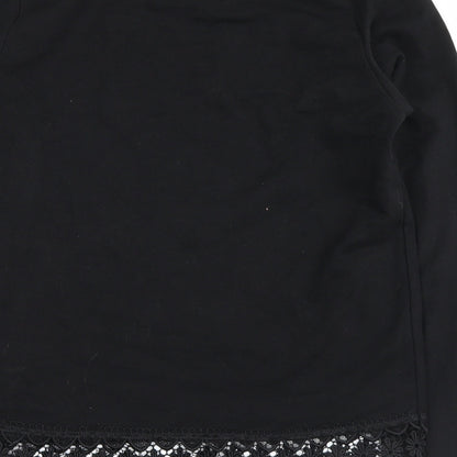 Brand and care label for Atmosphere women’s black basic blouse, size UK 8