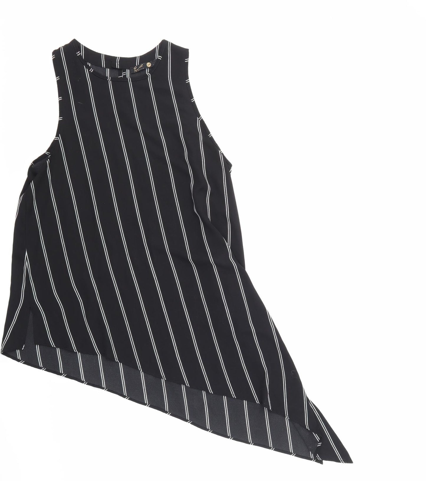 eve Womens Black Striped  Basic Blouse Size 14