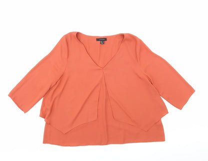 Additional front view of Atmosphere women’s brown basic blouse, size UK 14