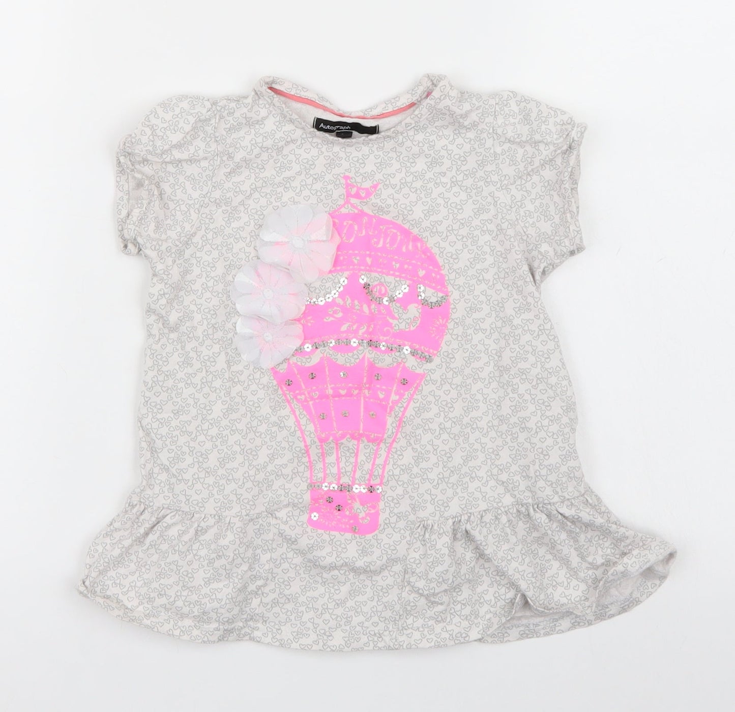 Autograph Girls Grey Polka Dot  Basic T-Shirt Size 2-3 Years