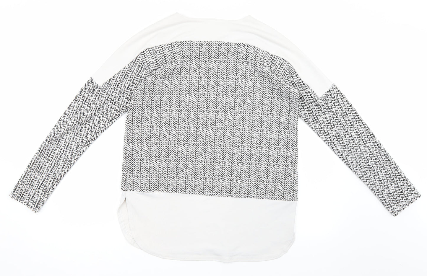 Izabel Womens White Geometric  Pullover Jumper Size 12