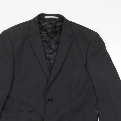 Close-up detail of Scopes men’s grey jacket suit jacket, size 36