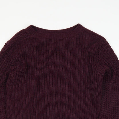 Close-up detail of Select women’s purple jumper, size UK 14
