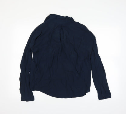Back view of Preworn women’s blue basic button-up, size M
