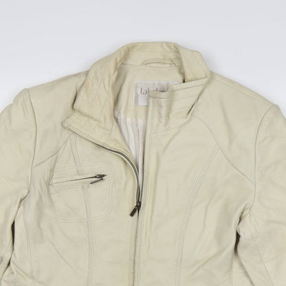 Close-up detail of Lakeland women’s white jacket, size UK 14