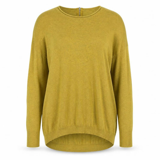 Front view of Atmosphere women’s yellow jumper, size L