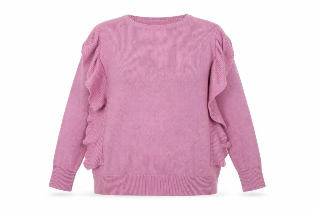 Capsule Womens Purple Knit Pullover Jumper Size 18 - Frill Detail