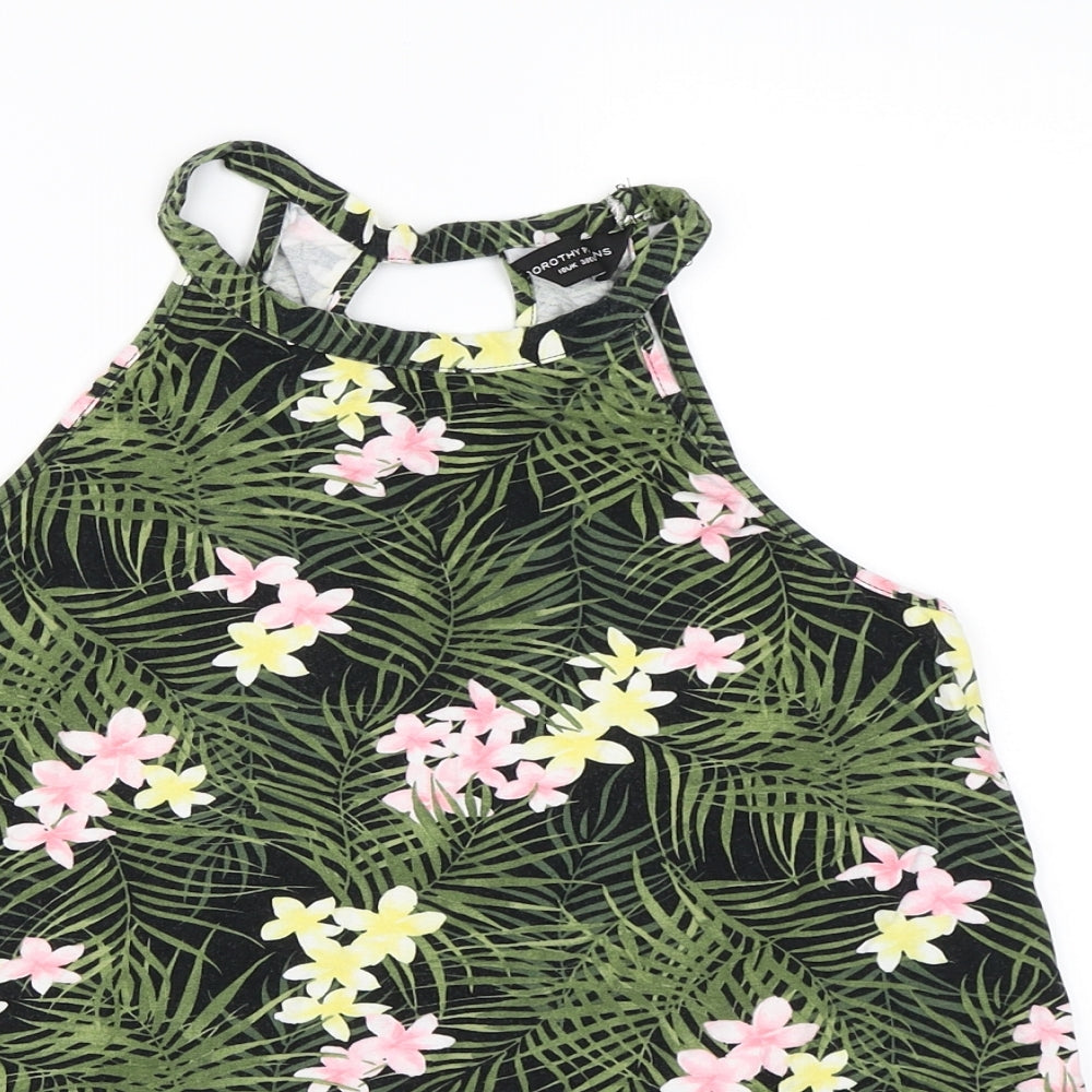 Dorothy Perkins Womens Green Floral  Basic Tank Size 10