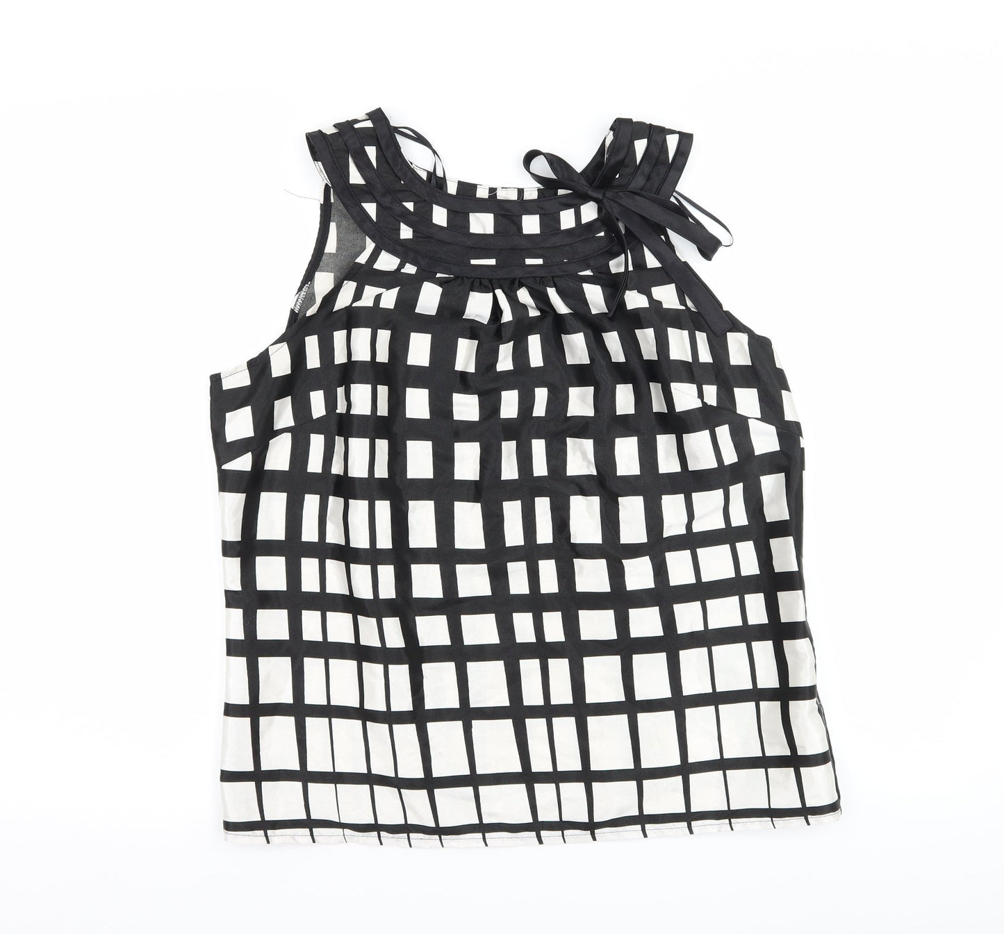 Klass Womens Black Check  Basic Blouse Size 12