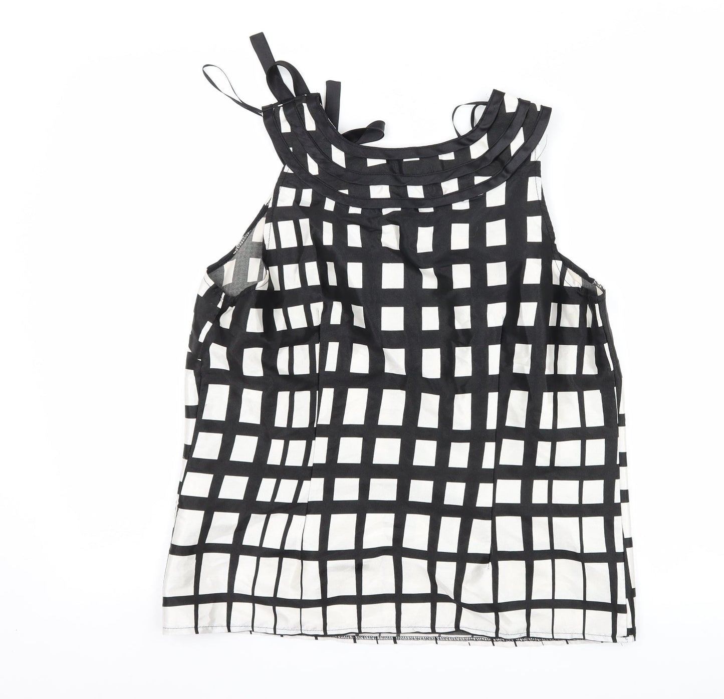 Klass Womens Black Check  Basic Blouse Size 12