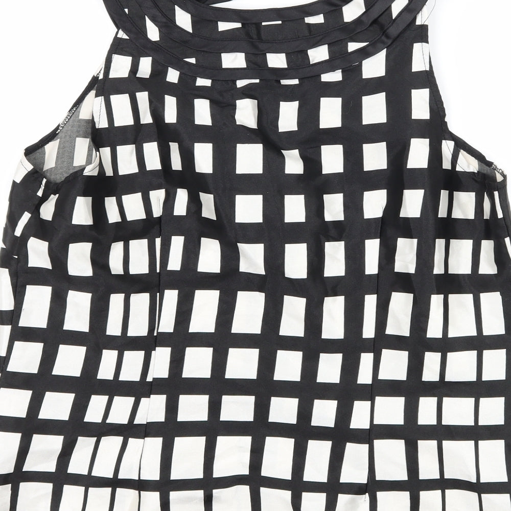 Klass Womens Black Check  Basic Blouse Size 12