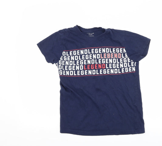Primark Boys Blue   Basic T-Shirt Size 9-10 Years  - slogan