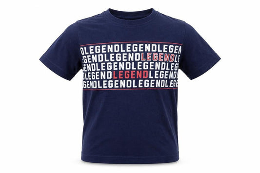 Front view of Primark boys’ blue basic t-shirt, size 9-10, years - slogan
