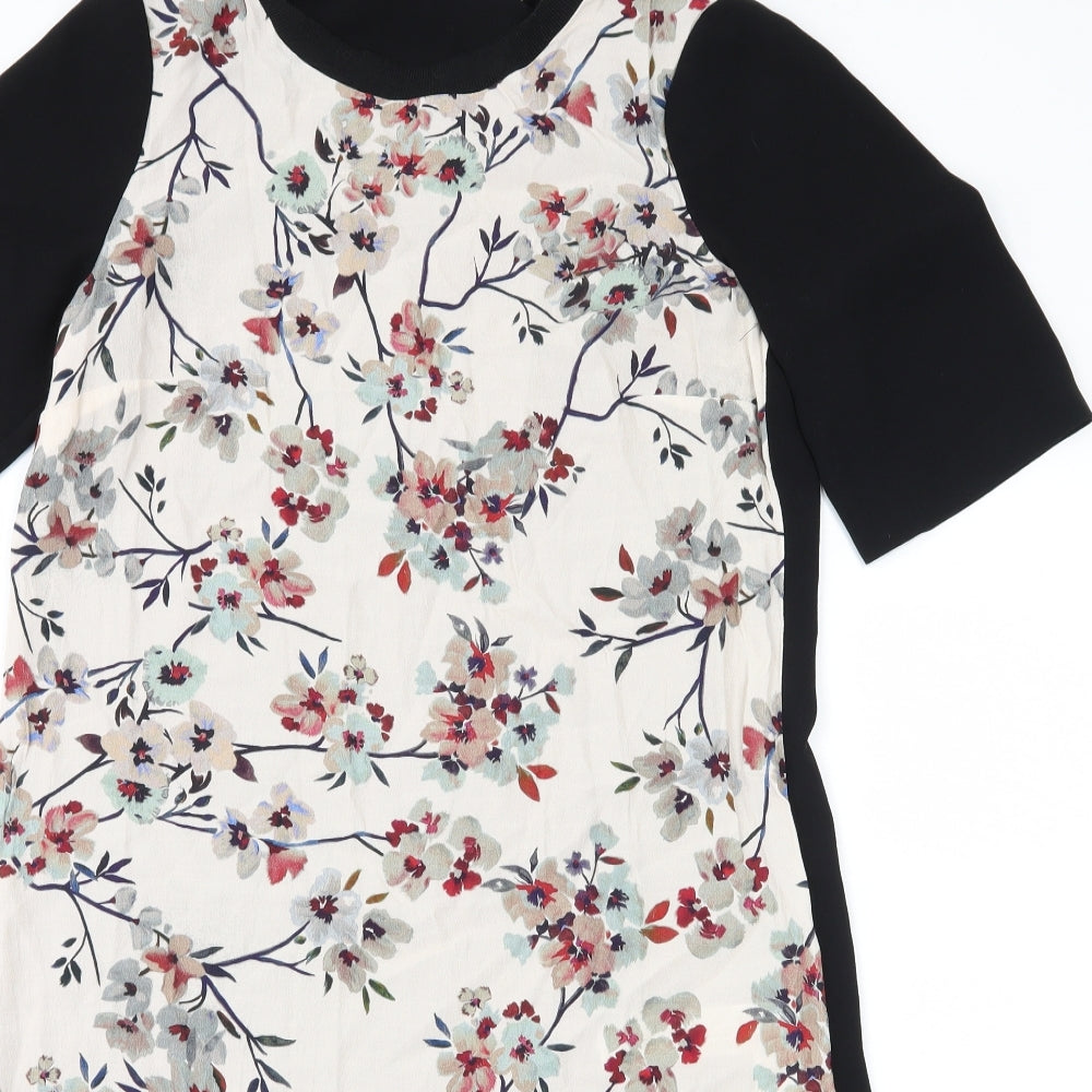 Zara Womens Black Floral  Shift  Size S