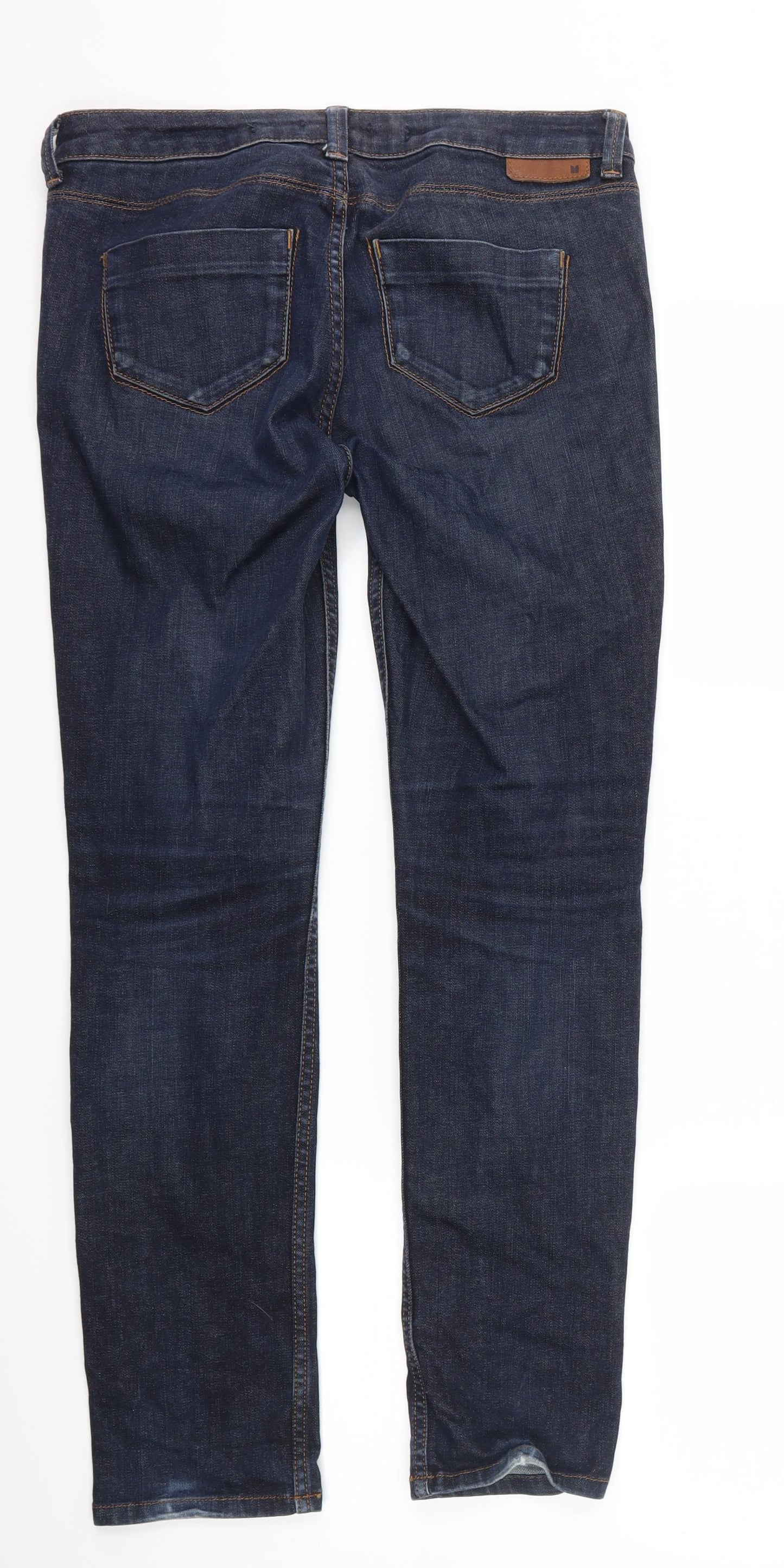 Topshop Womens Blue  Denim Straight Jeans Size 28 in L29 in