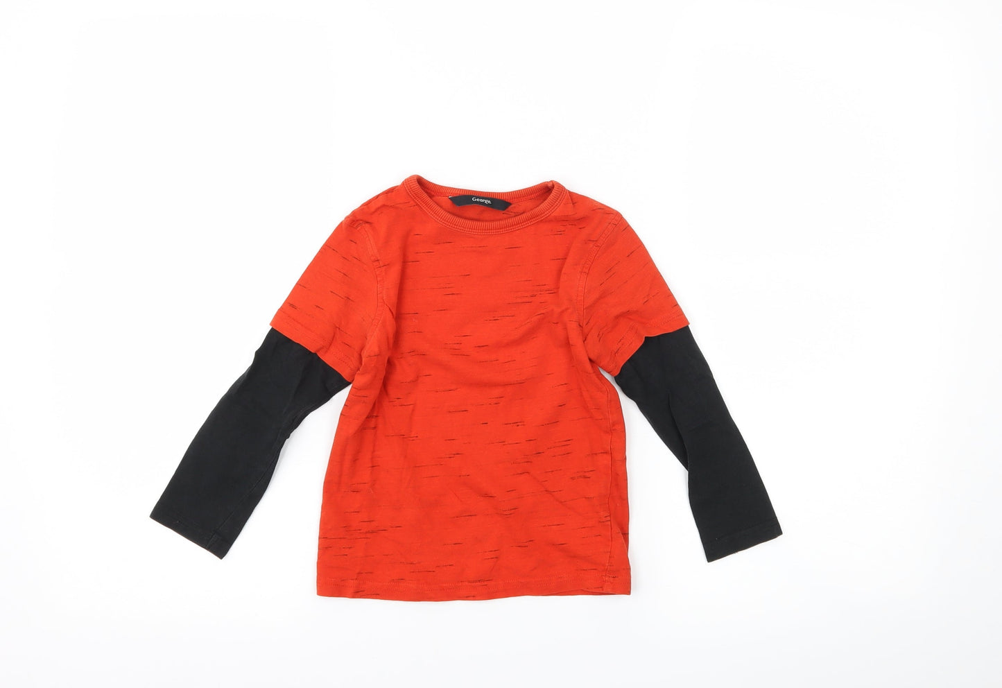 George Boys Red  Jersey Basic T-Shirt Size 3-4 Years