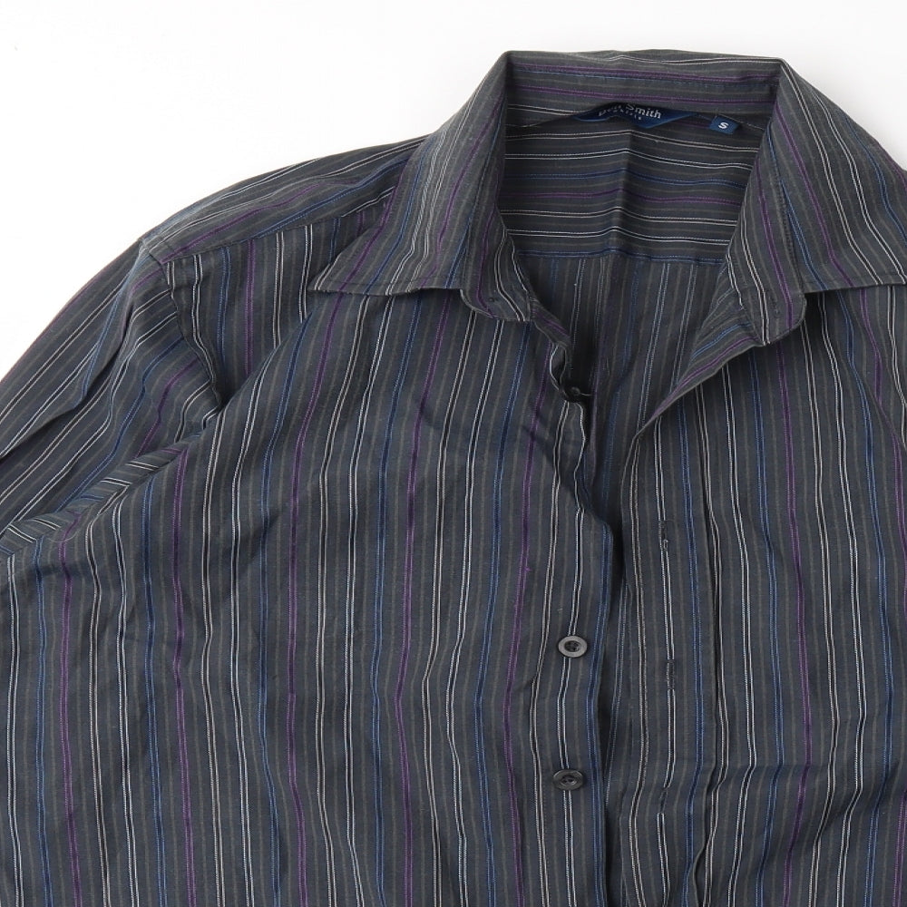 ben smith Mens Grey Polka Dot   Button-Up Size S