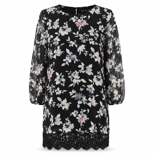 Mela Loves London Womens Black Floral  Pencil Dress  Size 14