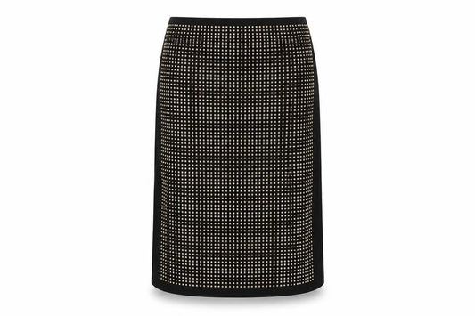 Front view of Atmosphere women’s black maxi skirt, size UK 12