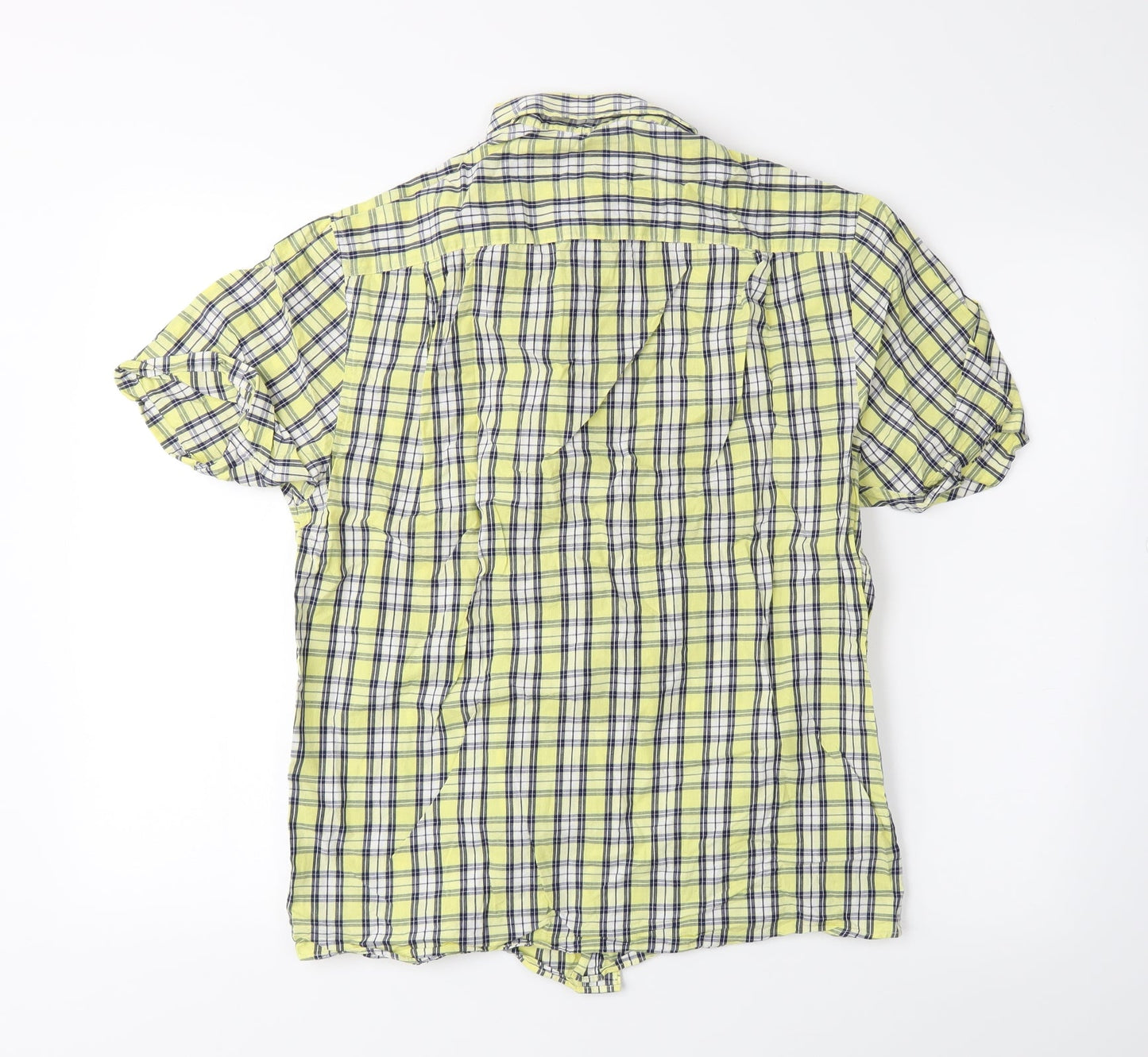 Blue Harbour Mens Yellow Plaid   Button-Up Size S