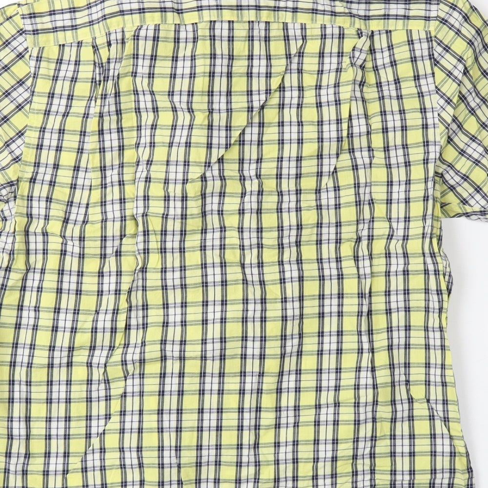 Blue Harbour Mens Yellow Plaid   Button-Up Size S