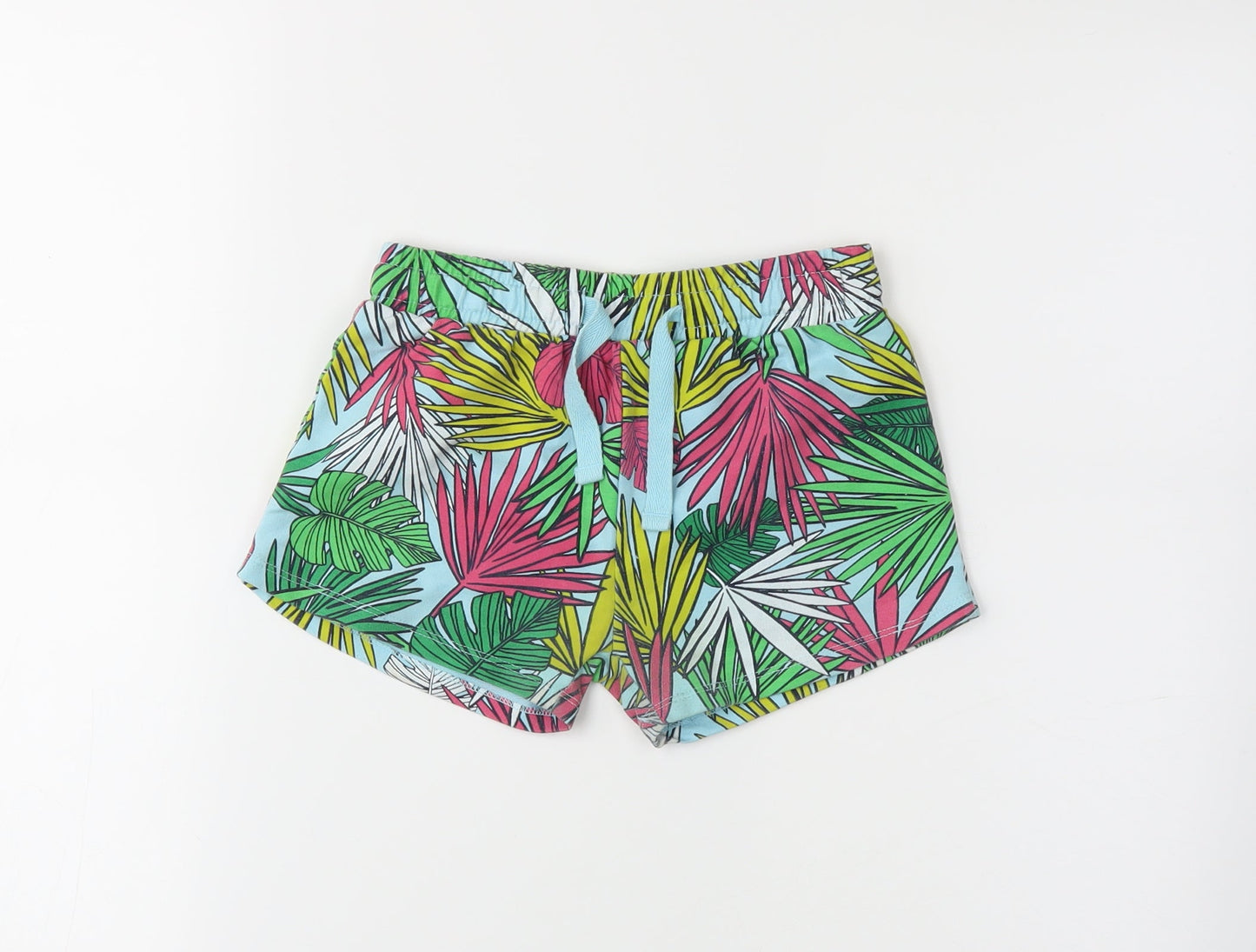 I love girls wear Girls Green Floral  Sweat Shorts Size 7 Years