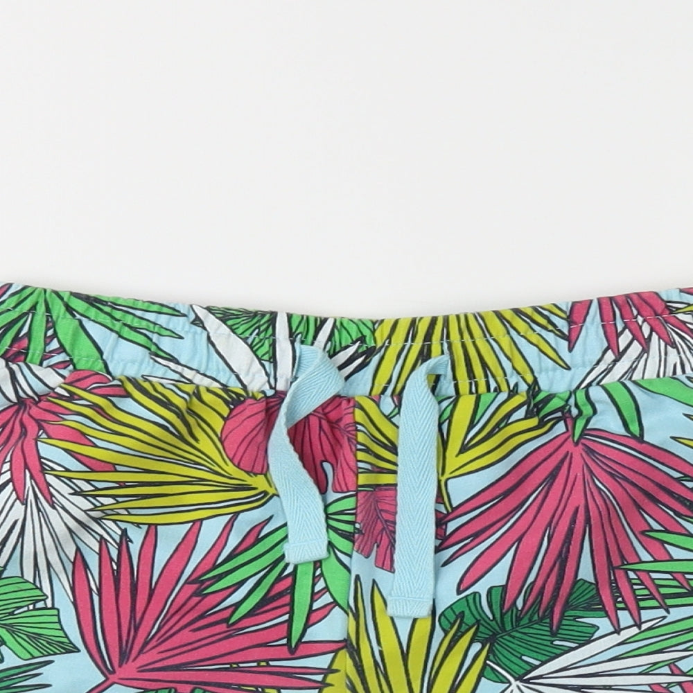 I love girls wear Girls Green Floral  Sweat Shorts Size 7 Years