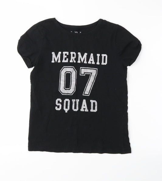 yd Girls Black   Basic T-Shirt Size 11-12 Years