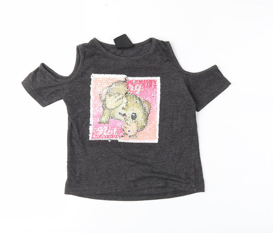 Primark Girls Grey   Basic Casual Size 7-8 Years  - Reversible Sequins