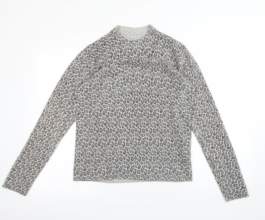 Atmosphere Womens Grey Animal Print  Pullover Jumper Size 12