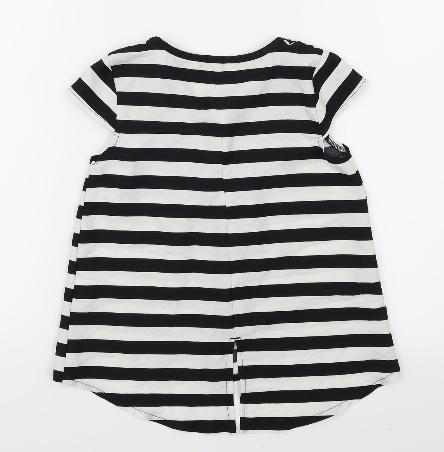 Fabulous Girls Black Striped  Basic Blouse Size 6-7 Years