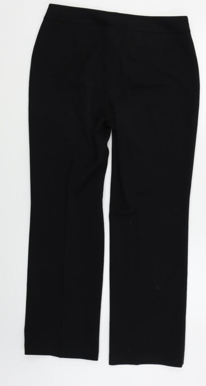 Back view of The collection women’s black dress pants trousers, size UK 12, 26-inch leg