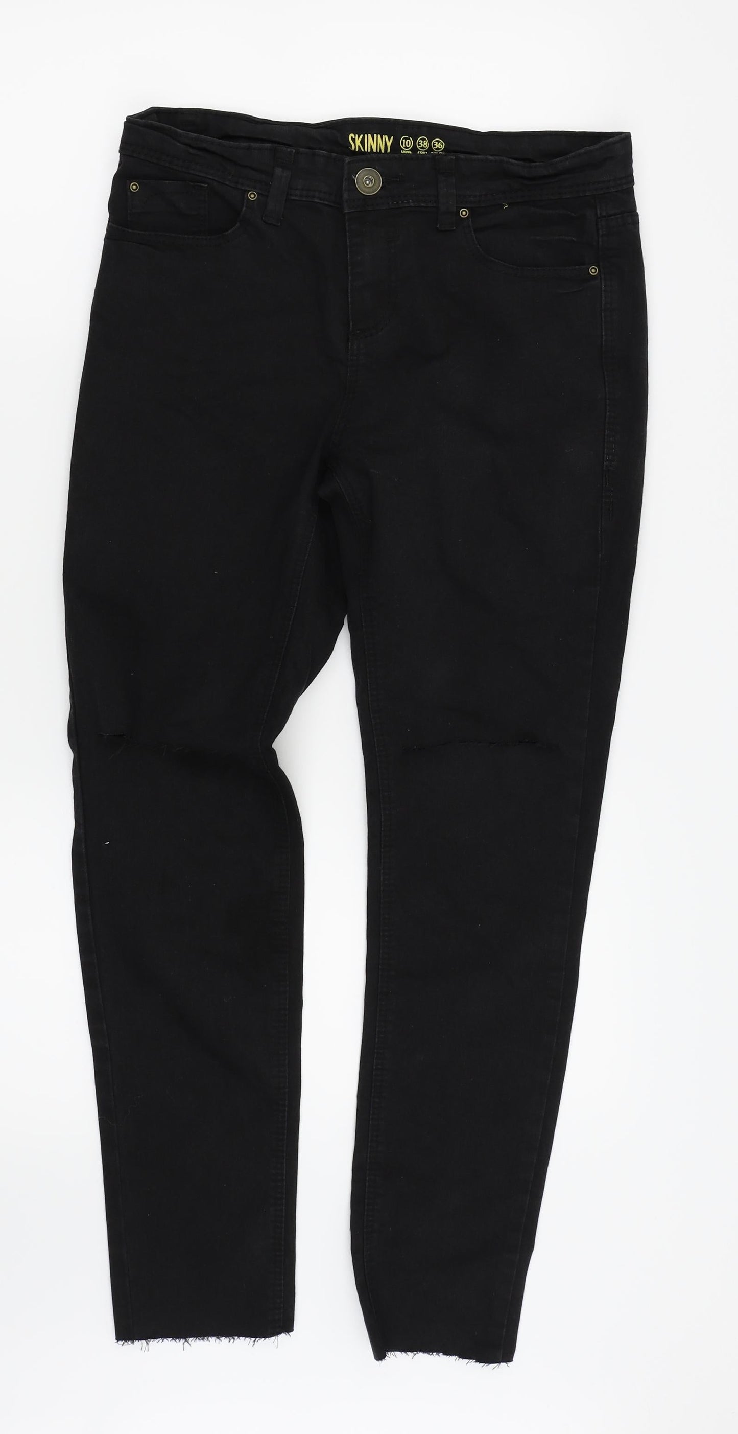 Denim and co Womens Black   Skinny Jeans Size 10 L27 in - ripped jeans