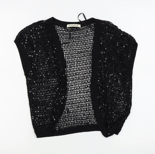 Asda George Womens Black   Cardigan Jumper Size L  - crop cardigan
