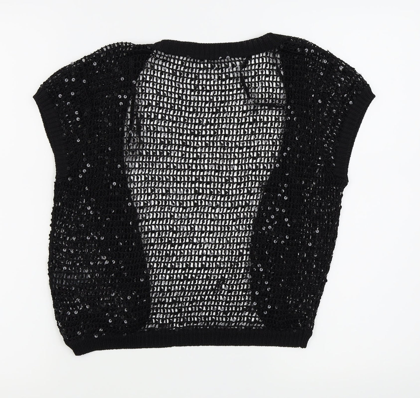 Asda George Womens Black   Cardigan Jumper Size L  - crop cardigan