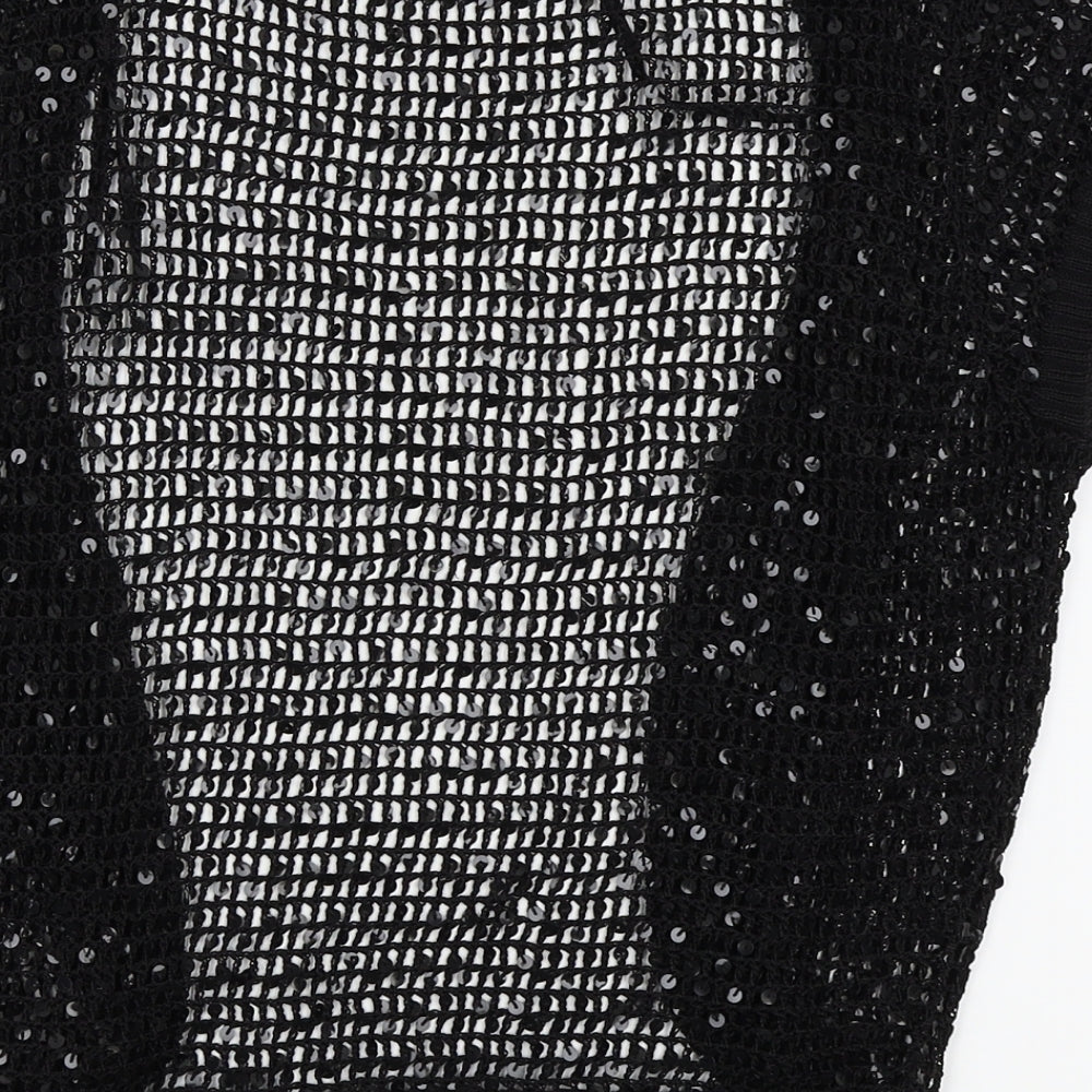 Asda George Womens Black   Cardigan Jumper Size L  - crop cardigan