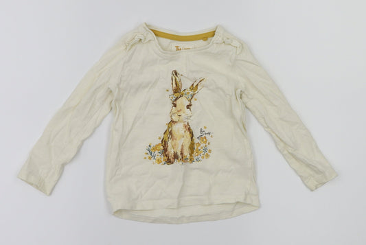 TU  Ivory Animal Print  Basic T-Shirt Size 12 Months