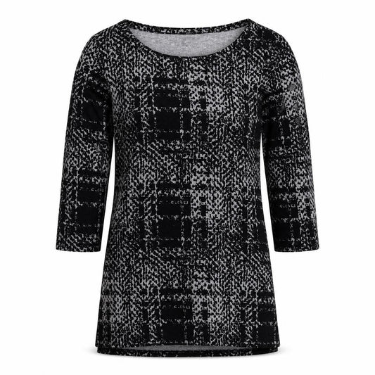 F&F Womens Black Herringbone  Basic Blouse Size 8