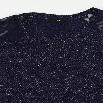 Close-up detail of Next women’s blue jumper, size UK 20