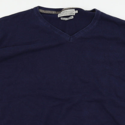 Close-up detail of Tu women’s blue jumper, size XL