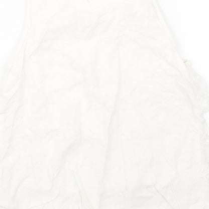 Brand and care label for H&M girls’ white floral lace basic t-shirt, size 11-12, years