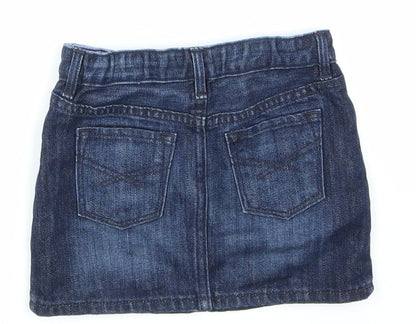 Back view of Gap girls’ blue denim mini skirt, size 3, years