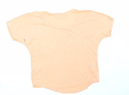 Back view of Papaya women’s orange basic t-shirt, size UK 12