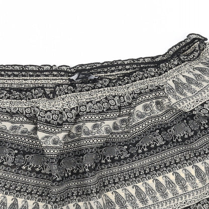 Close-up detail of Atmosphere women’s black basic blouse, size UK 14