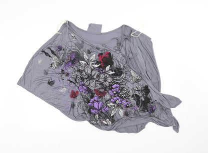 Front view of hoch women’s grey basic blouse, size XS